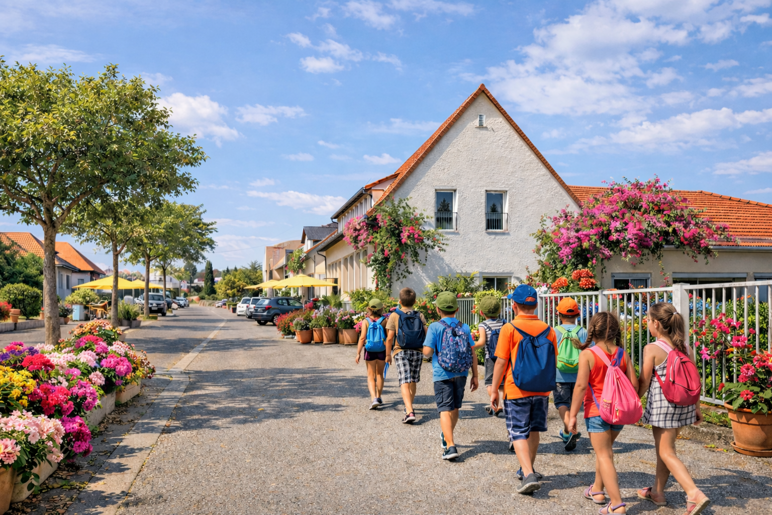 Rue piétonne animée à Brumath